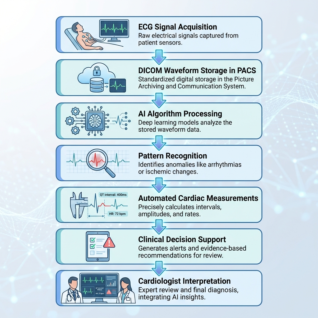 Analisi ECG basata sull'IA nelle piattaforme PACS - PostDICOM